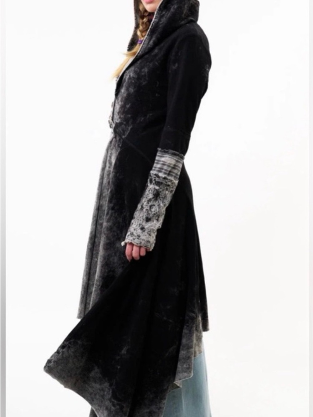 Forest Goddess French Terry Coat FairyCore  Whimsygoth Renaissance - Picture 3 of 5
